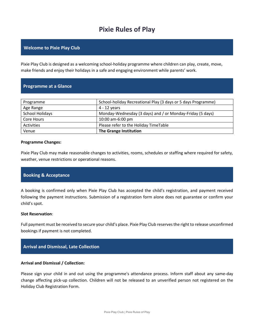 Pixie Rules of Play page 1